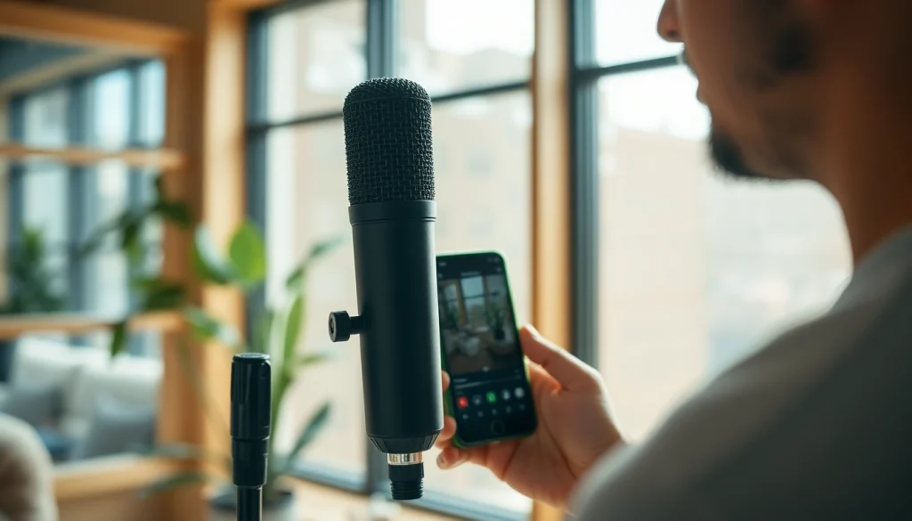 MV88 microphone capturing high-quality audio in a creative recording studio.