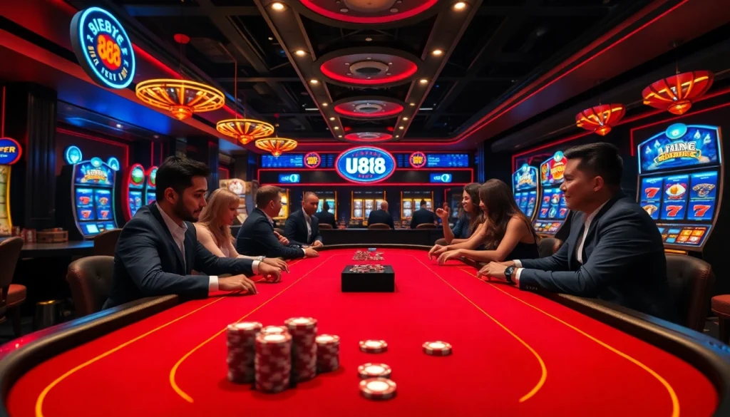 Experience the thrill of 'u888 love' at a luxurious casino table with engaging gameplay.