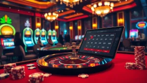 Players enjoying thrilling games of chance at a luxurious luck8 casino.
