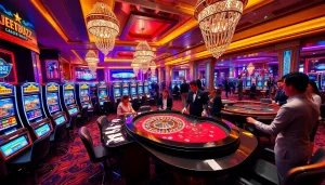 jeetbuzz ক্যাসিনো offers a thrilling gaming experience with vibrant slot machines and excited players.