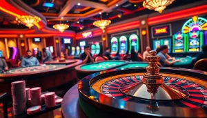 The vibrant casino experience at https://xx88.pizza/ showcasing roulette, poker chips, and engaged players.