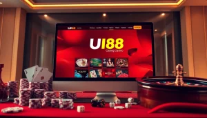 Players engaging in a thrilling game on the UU88 online casino platform with luxurious elements.