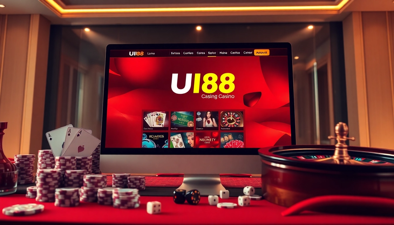 Players engaging in a thrilling game on the UU88 online casino platform with luxurious elements.