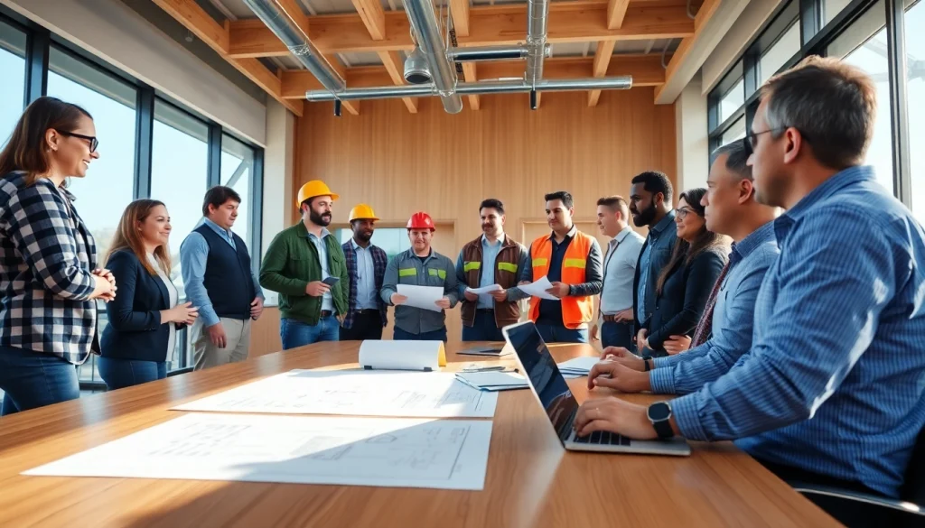 Union contractors collaborating at a meeting for southern california contractors association.