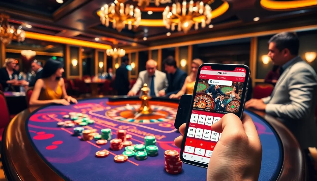 Players enjoying an exciting game at 789bet casino, featuring vibrant poker chips and roulette wheel.