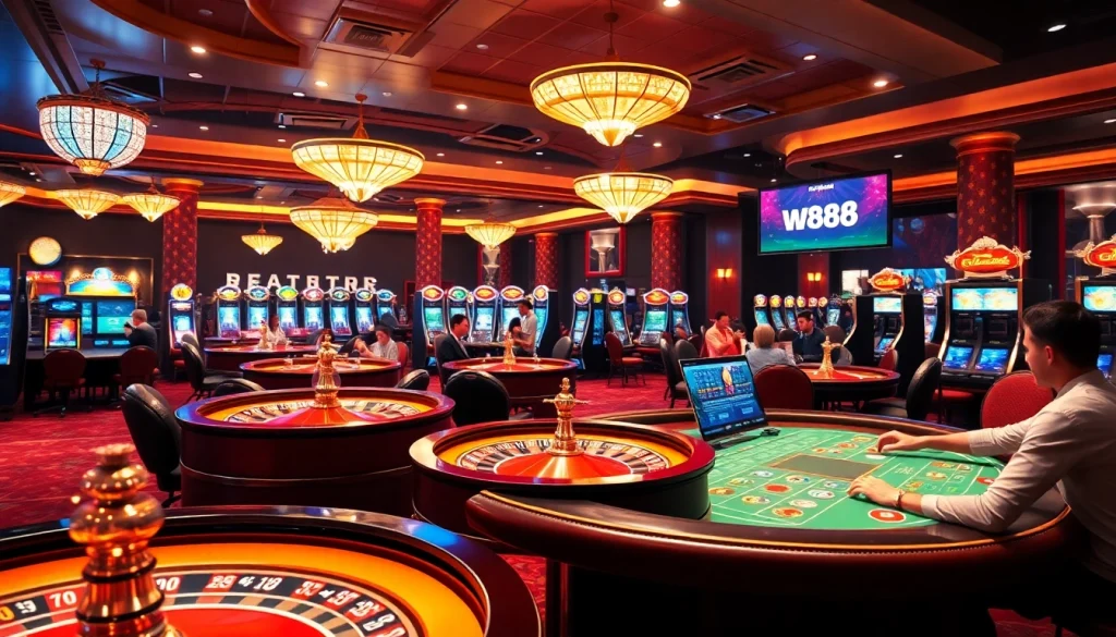 Experience the thrilling atmosphere of luxury gambling with link to w88 at vibrant casino tables.