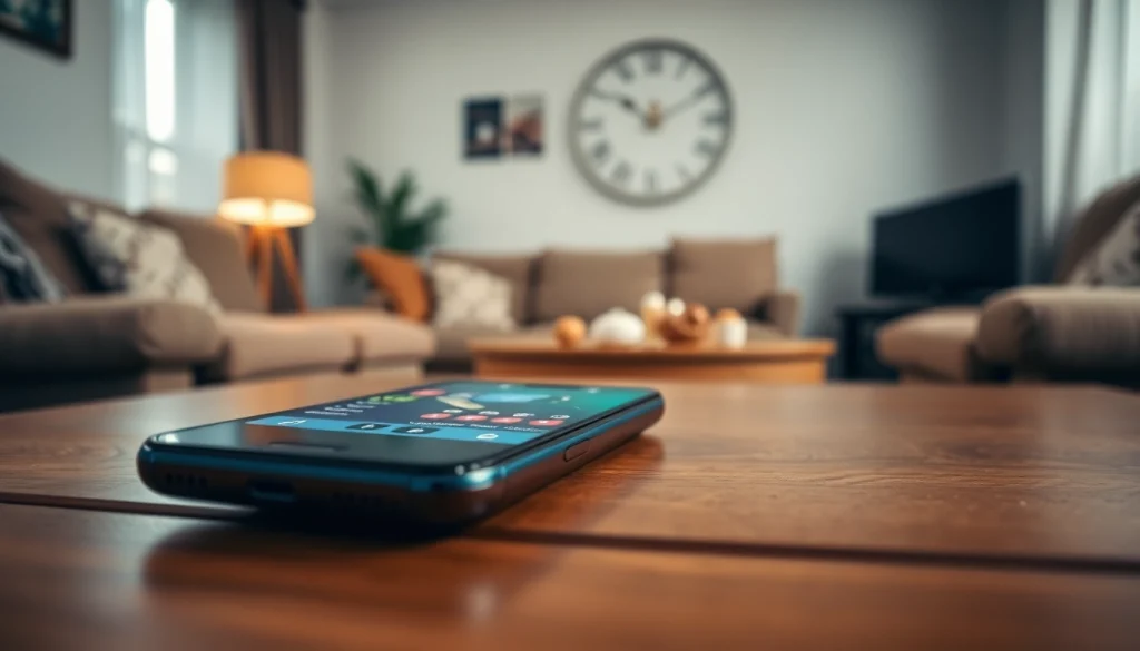 Discover sports betting apps Alabama with lively interface displayed on smartphone, inviting atmosphere.