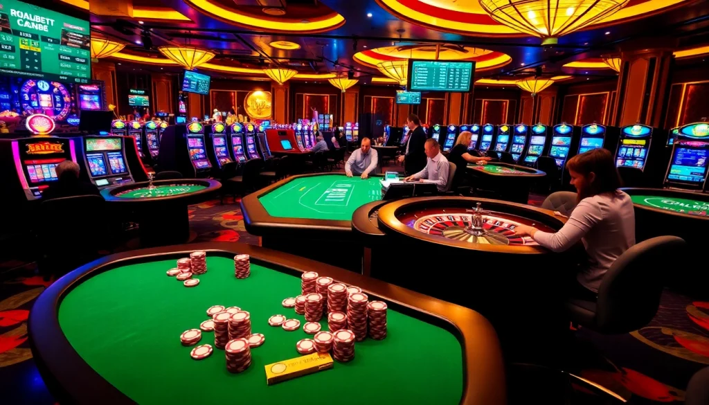 Experience the excitement of gambling at https://riobett.com.br with vibrant casino tables and colorful slot machines.