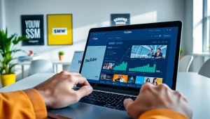 Boost your channel's growth with an efficient youtube smm panel interface displayed on a laptop.