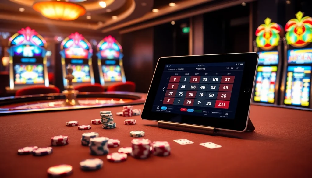 Experience thrilling gaming at https://nova8886.com/ with roulette, poker chips, and vibrant slot machines.