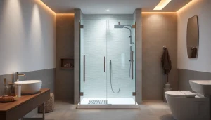 Duschkabine 90x90 komplett in modernem Badezimmer mit elegantem Design und hochwertiger Ausstattung.