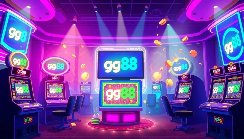 Engaging online gambling scene featuring gg88 themed slot machines and vibrant atmosphere.