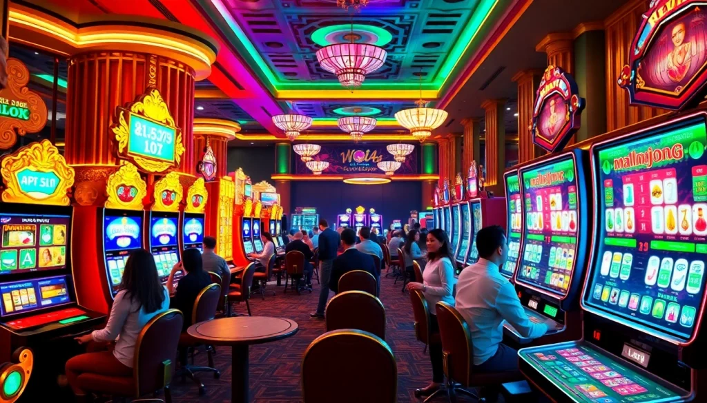 Experience excitement at the slot demo mahjong machines amidst vibrant casino energy.