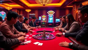 Experience excitement at nhà cái kp88 with players engaged in thrilling casino games.
