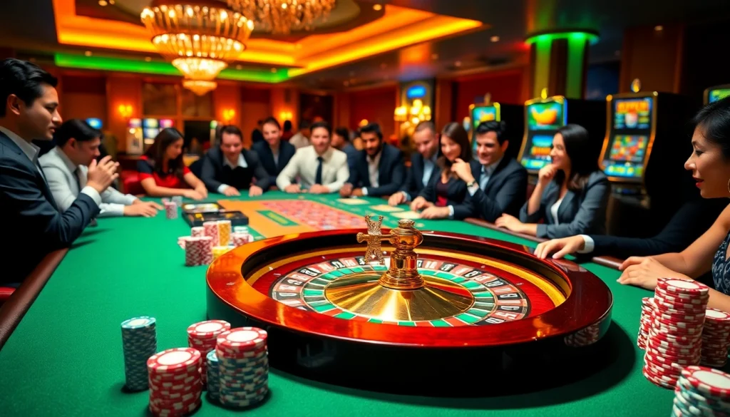 Experience excitement at nhà cái lv88 with vibrant casino gaming tables and thrilling bets.