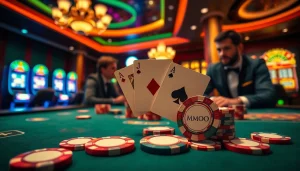 MMOO-themed casino scene with vibrant poker chips and exciting gameplay.