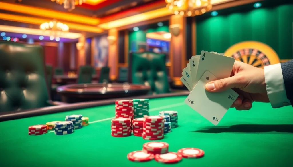 Play poker strategically at InfluenceStone.com with vibrant chips and winning hands.