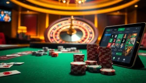 Experience the thrill of gambling at rikvip with vibrant casino elements like cards and poker chips.