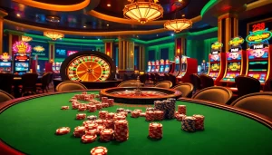 Players enjoying a lively poker game amidst luxury at a casino themed around xx88.