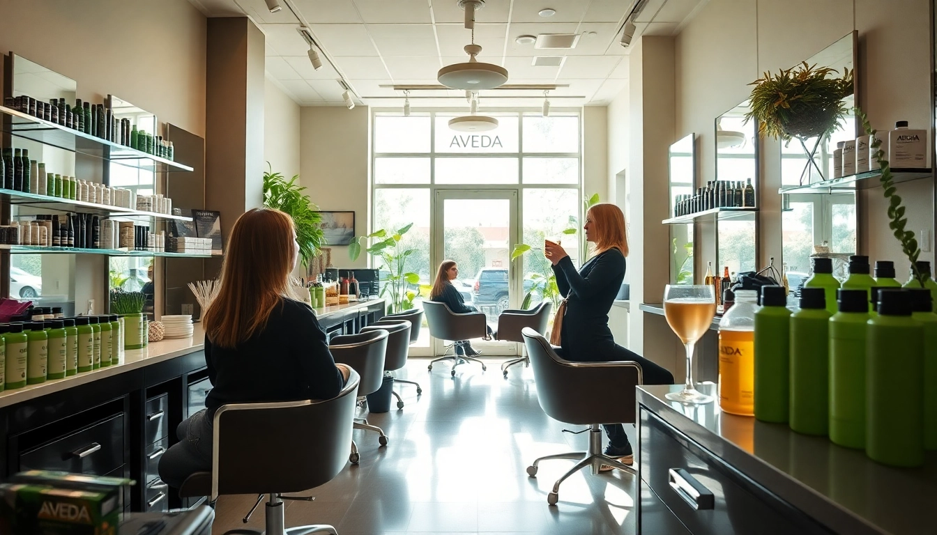 Omnia Salon in San Diego, showcasing expert hair services and Aveda products in a relaxing atmosphere.