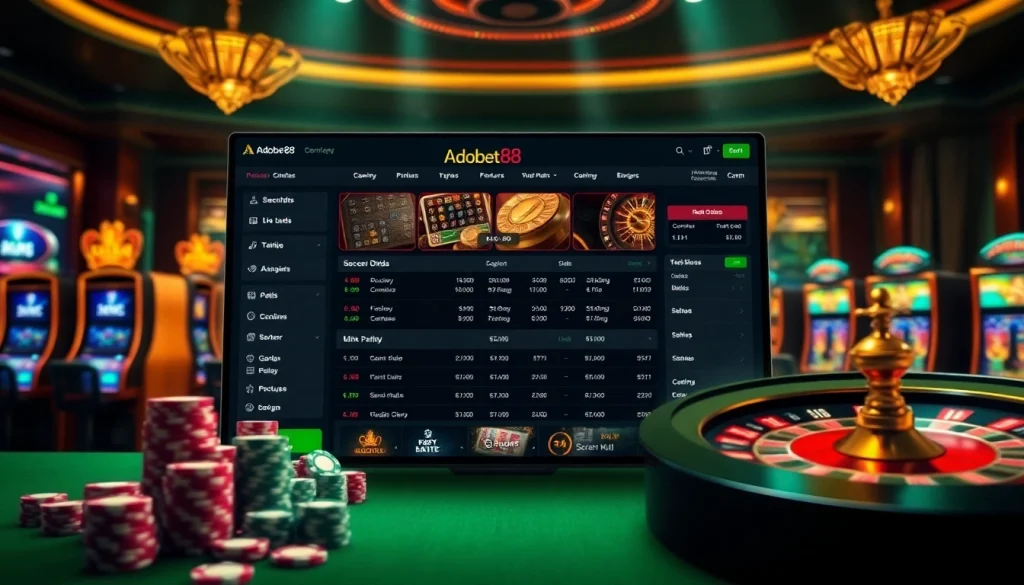 Experience the thrilling betting action on Adobet88's professional platform featuring live soccer odds and casino games.