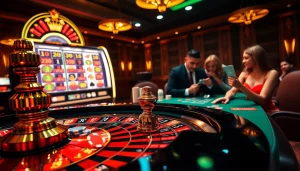 Players engaging in high-stakes poker at a luxurious casino featuring the keyword 88t prominently.