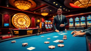 Experience the thrill of tỷ lệ kèo nhà cái at a luxurious poker table in a casino.