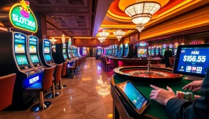 SLOT365 promotes a thrilling online gambling experience with vibrant slot machines and excited players.