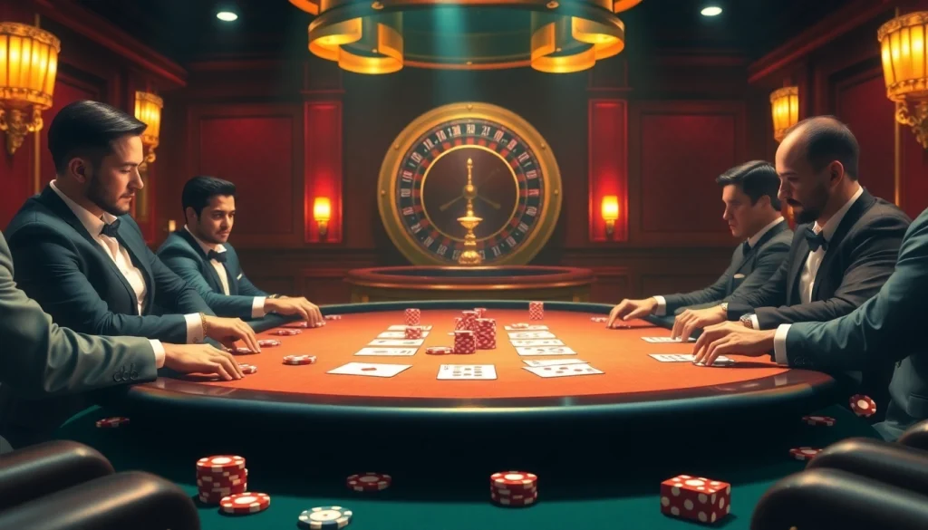 The hidden wiki official highlights a thrilling poker scene with colorful chips and cards in a luxurious casino.