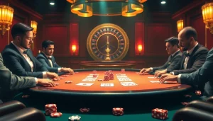 The hidden wiki official highlights a thrilling poker scene with colorful chips and cards in a luxurious casino.