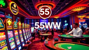 Exciting online casino experience at 55WW with players and live dealers.