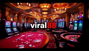 Players engaging with the vibrant viral88 online casino interface surrounded by colorful gambling elements.