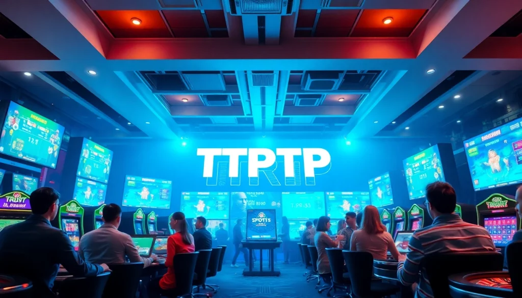 Engaging scene of players on TTPTP betting platform, showcasing diverse games and a modern interface.