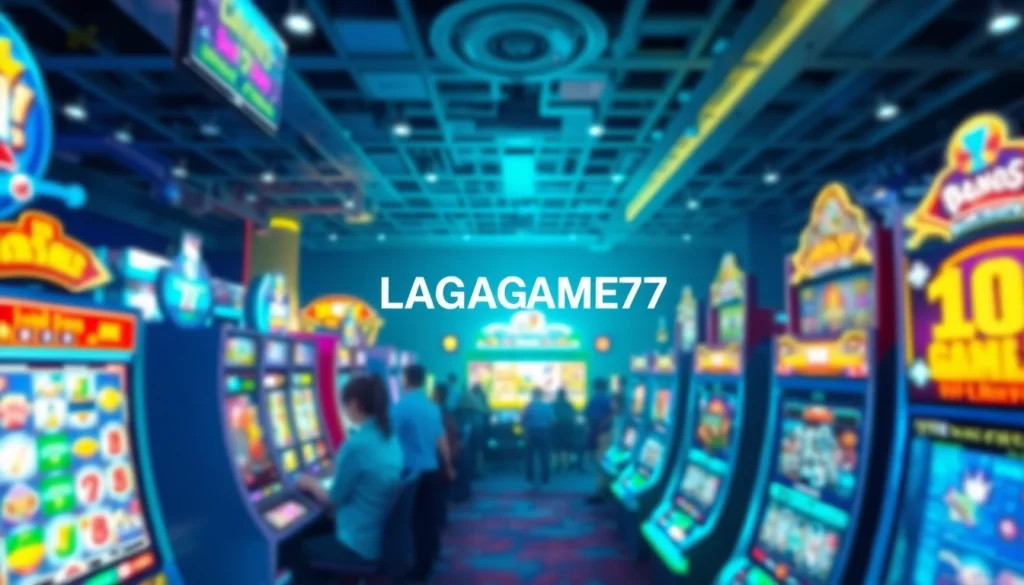 LAGAGAME77 engaging gaming experience with vibrant slot machines and dynamic visuals.