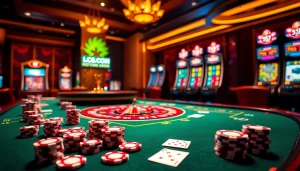 Experience luxurious gambling excitement at LC88.COM with vibrant casino visuals.