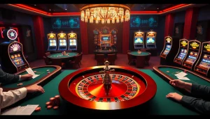 Exciting gambling experience at nhà cái tobet88 with poker tables and roulette wheel