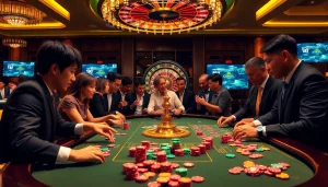 Experience the thrill of winning at the gg88 casino gaming table with vibrant poker chips.