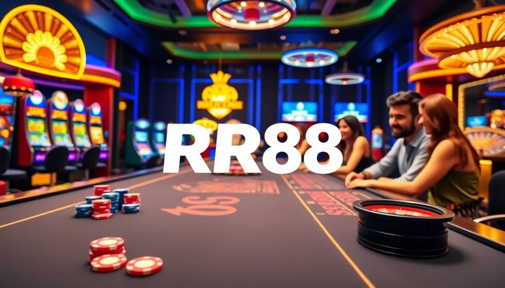 Experience RR88 online gambling action with vibrant slot machines and poker excitement.
