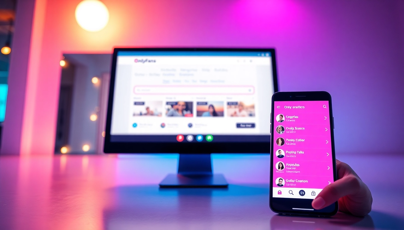 OnlyFans Search interface showcasing advanced filters and popular creators.