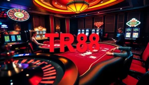 Experience the excitement of TR88 at a luxurious casino setting with poker and roulette.