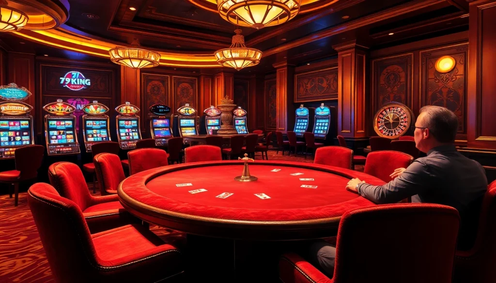 Experience the thrill of betting at 79king com in this vibrant casino scene filled with excitement.