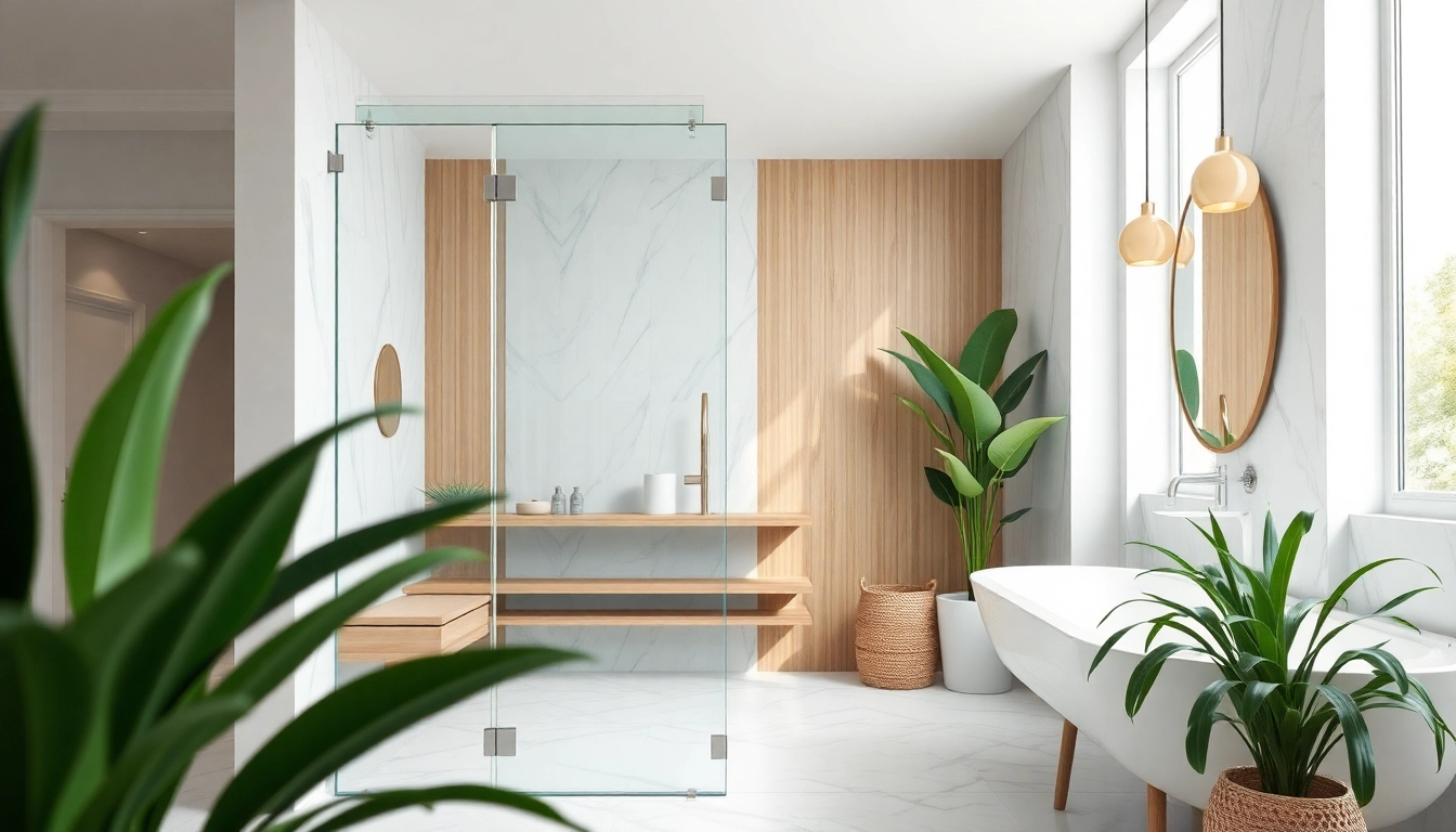 Shower screen door highlighted in a stylish bathroom setting with elegant design details.