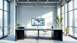 屏幕上显示 WPS Office 套件的现代化办公工作区。