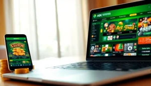 Interactive gaming experience on ABC999 platform, showcasing slots and sports betting.