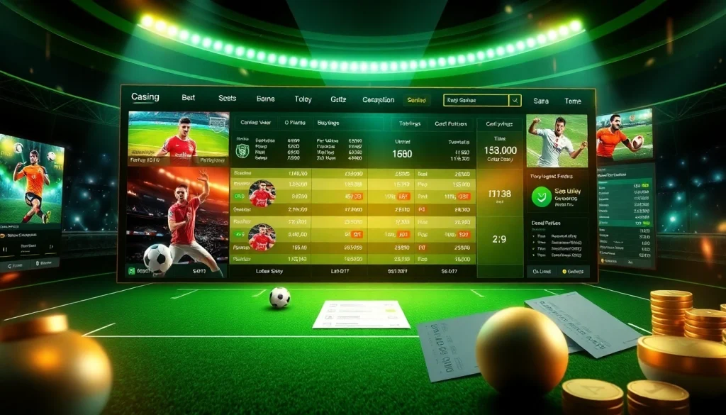 Bóng Đá Ảo betting interface showcasing virtual football options in a luxurious online casino setting.