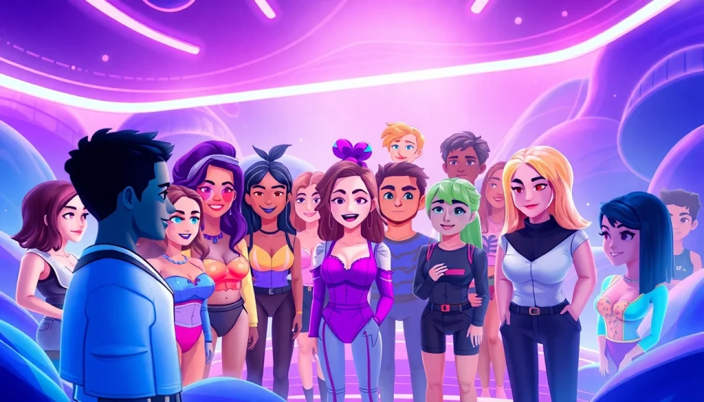 Engaging characters in free NSFW character AI chat interactions, showcasing vibrant avatars.