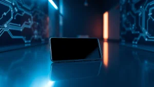 A close-up view of the Samsung Galaxy S8 smartphone highlighting its sleek design and innovative features.