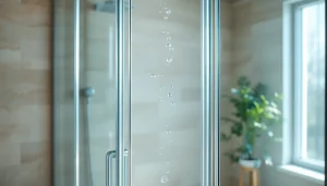 Die Duschkabine 100x100 bietet modernes Design und luxuriöse Details in einem stilvollen Badezimmer.