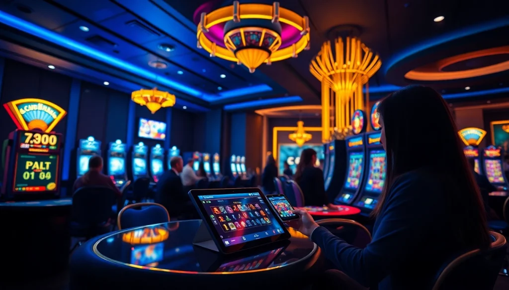 Exciting online gaming atmosphere at kubetz.dev showcasing live dealer tables and vibrant slot machines.