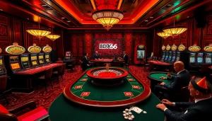 Engaging casino scene showcasing BDTK66 chips at a vibrant roulette table.